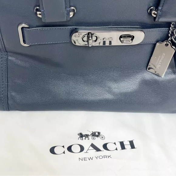 Coach 37732 Soft Grain Coach Soft Swagger Dk Navy - Picture 12 of 14